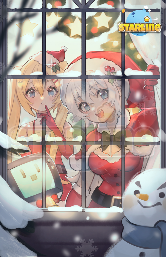 Arie and Luna Window Christmas Poster